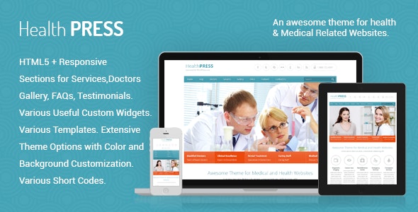 HealthPress - Tema WordPress  Médico 